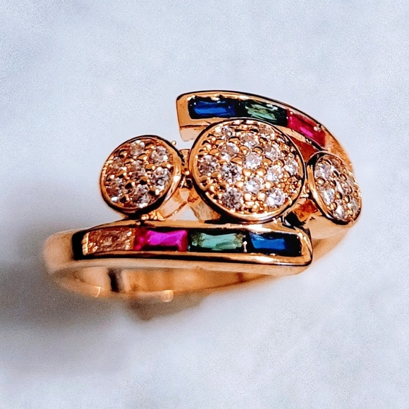 Jewelry - God's Promise Rainbow Diamond Gold Ring Size 6